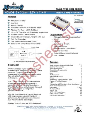 FVXO-HC52BR-160 datasheet  